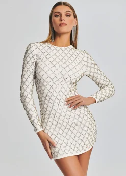 Store Harlowe Embellished Chiffon Dress Subtle Shimmer