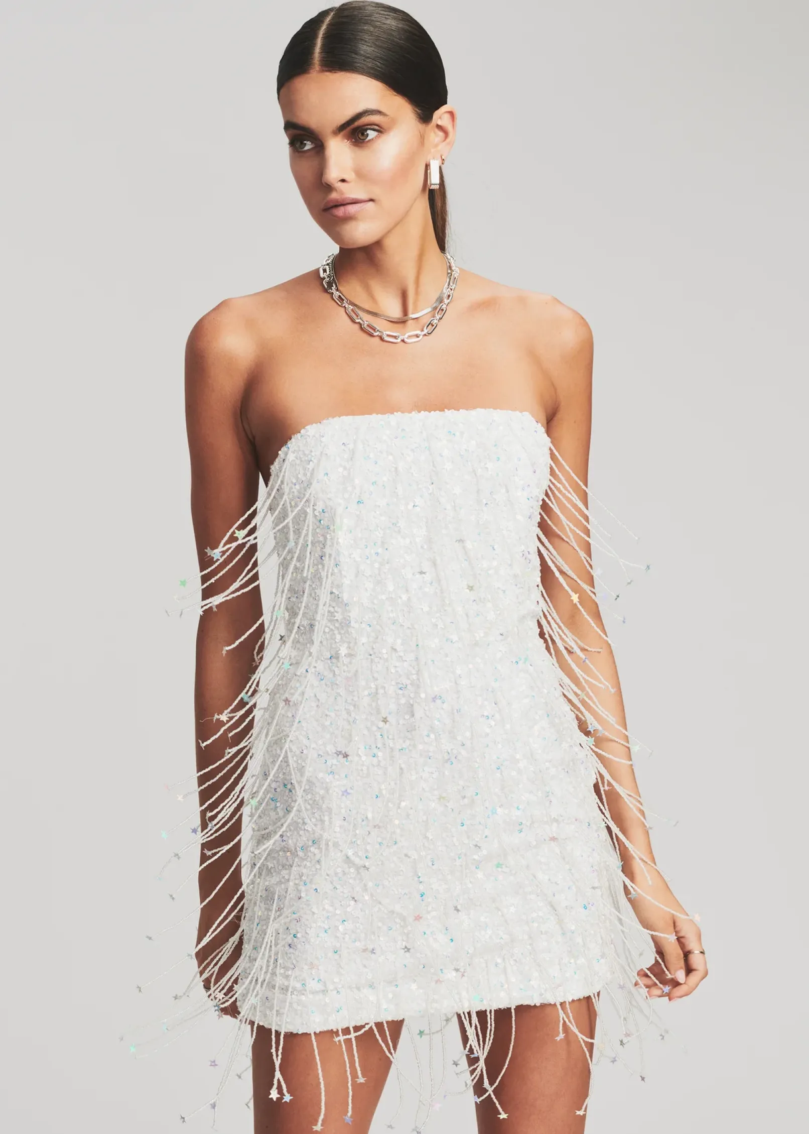 Shop Heather Sequin Star Fringe Dress Reception Dresses
