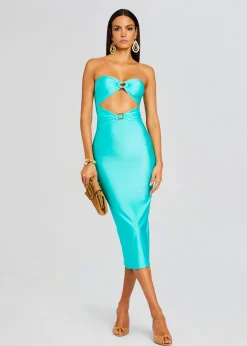 Sale Ida Lycra Midi Dress Tropical Hues