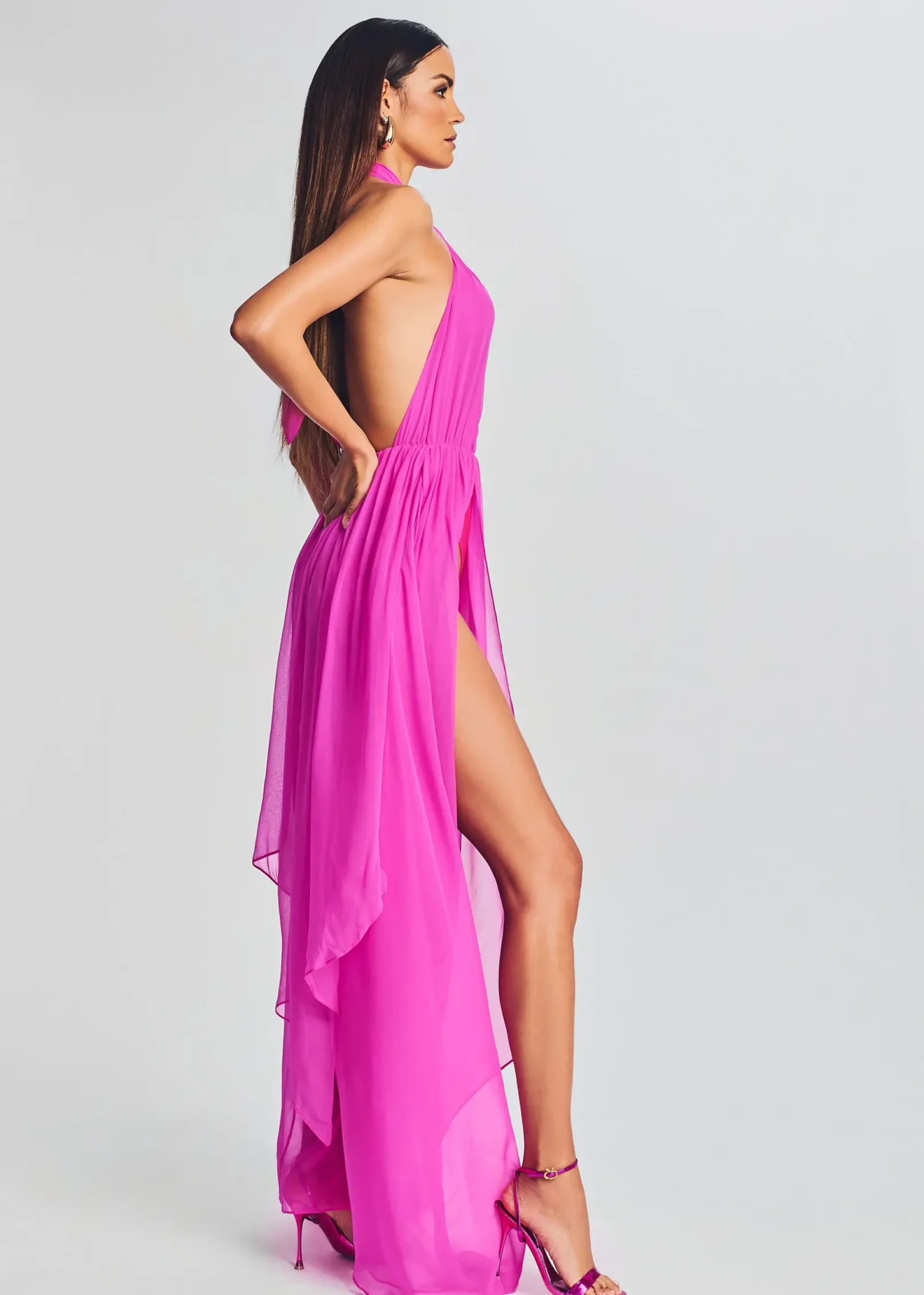 Sale Ina Silk Chiffon Dress RETROFÊTE