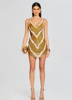 Best Sale Inessa Feather Sequin Dress Mini