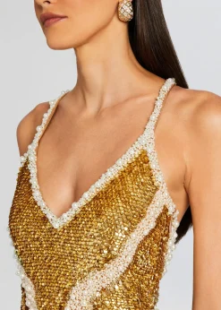 Outlet Inessa Feather Sequin Dress Sequin Styles