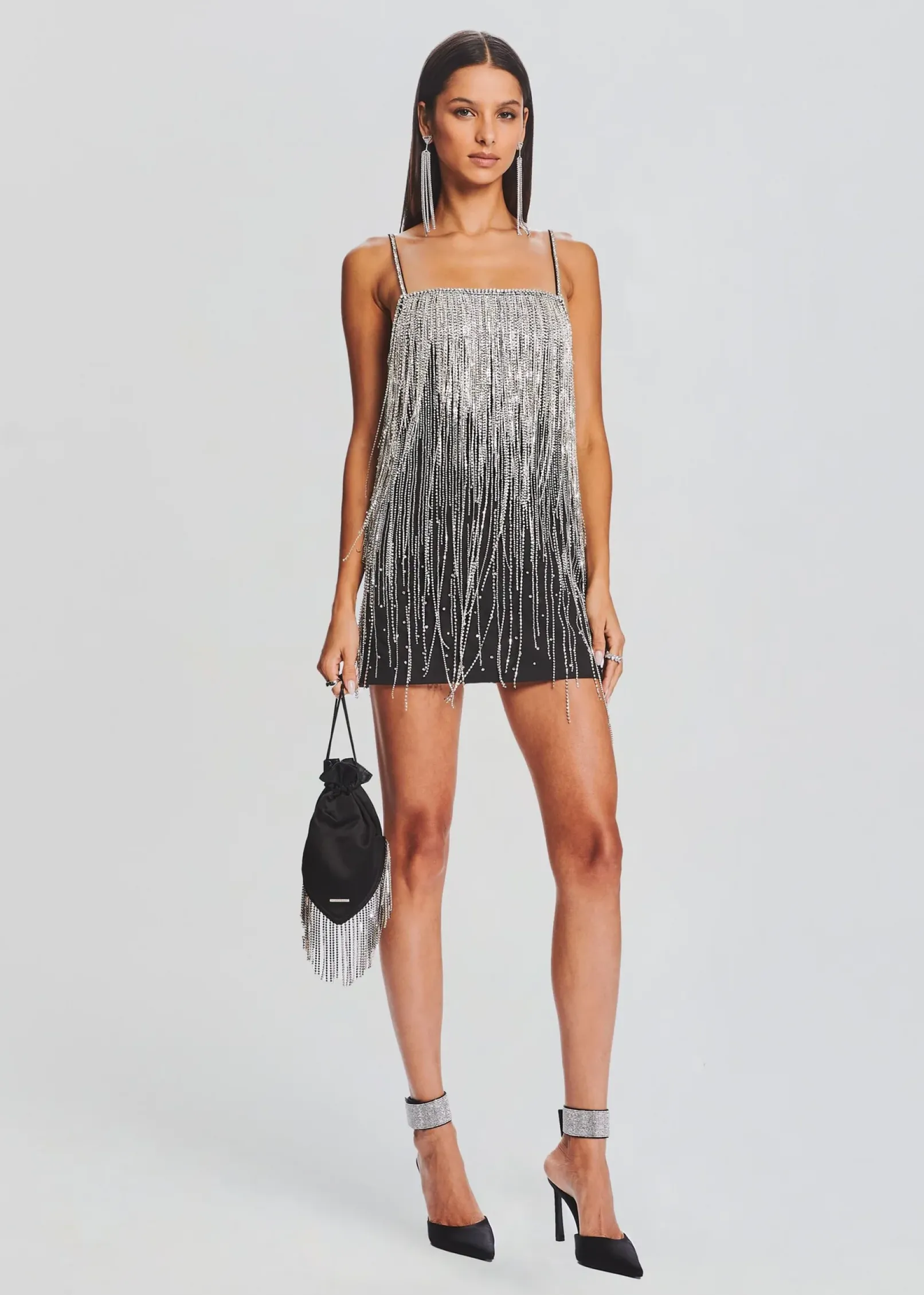 Shop Juliette Embellished Fringe Dress Mini