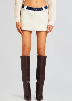 Hot Karissa Teddy Denim Skirt Bottoms