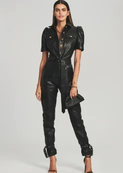 Fashion Knox Leather Jumpsuit Jumpsuits