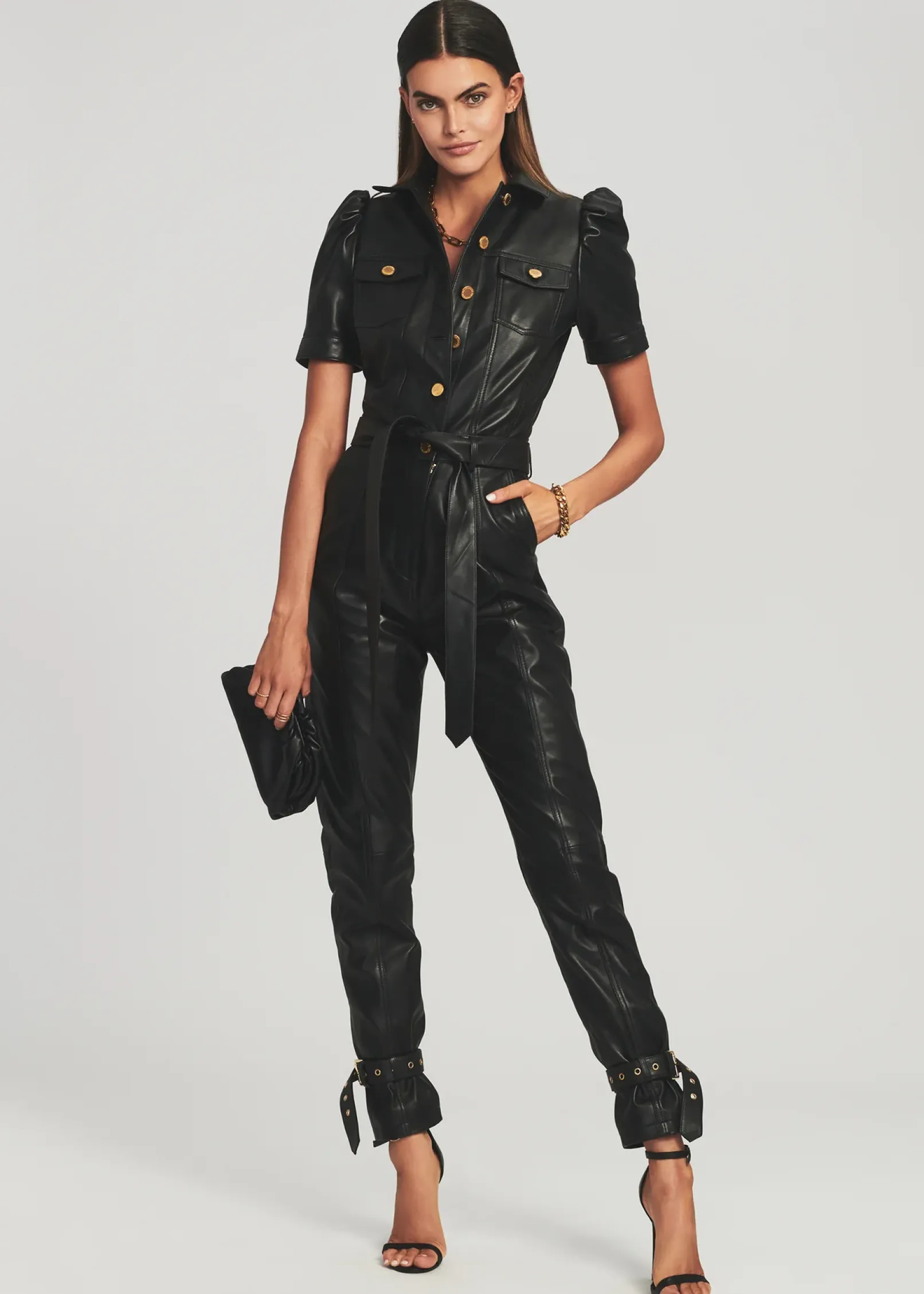 Fashion Knox Leather Jumpsuit Jumpsuits