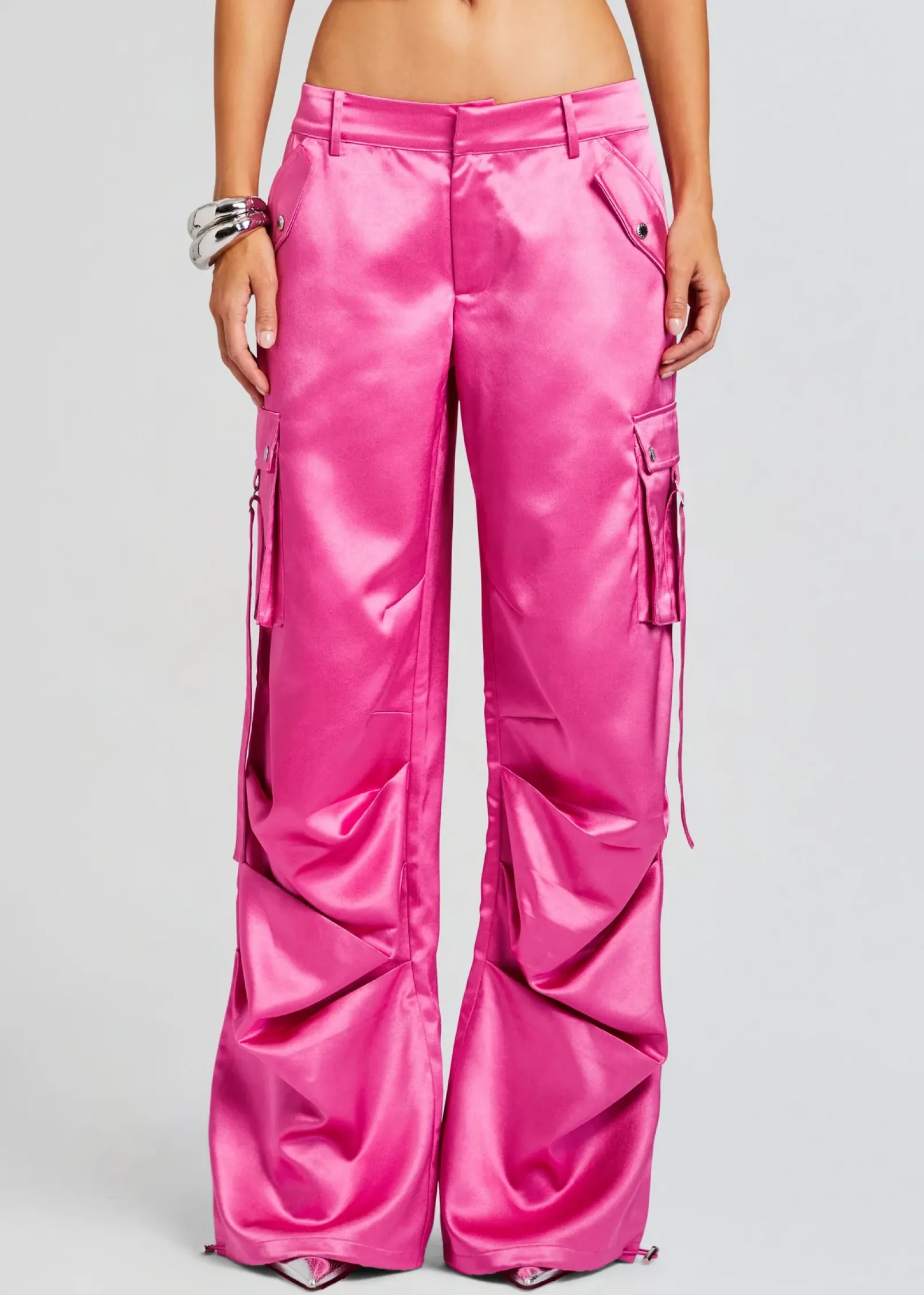 Best Sale Lai Satin Cargo Pant Day to Night