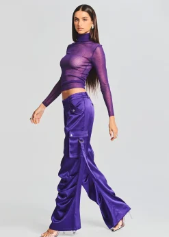 Outlet Lai Satin Cargo Pant Bottoms