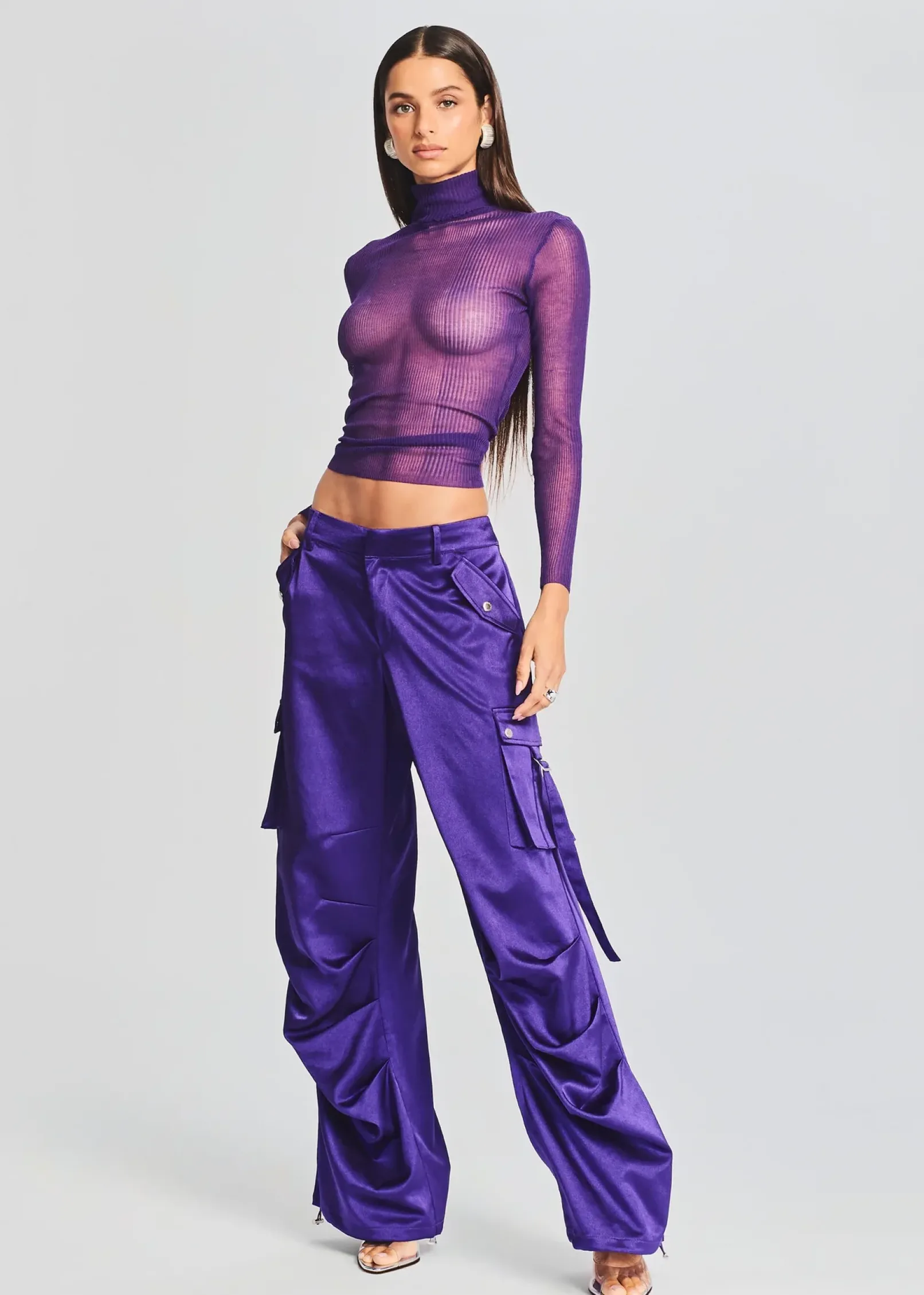 Outlet Lai Satin Cargo Pant Bottoms