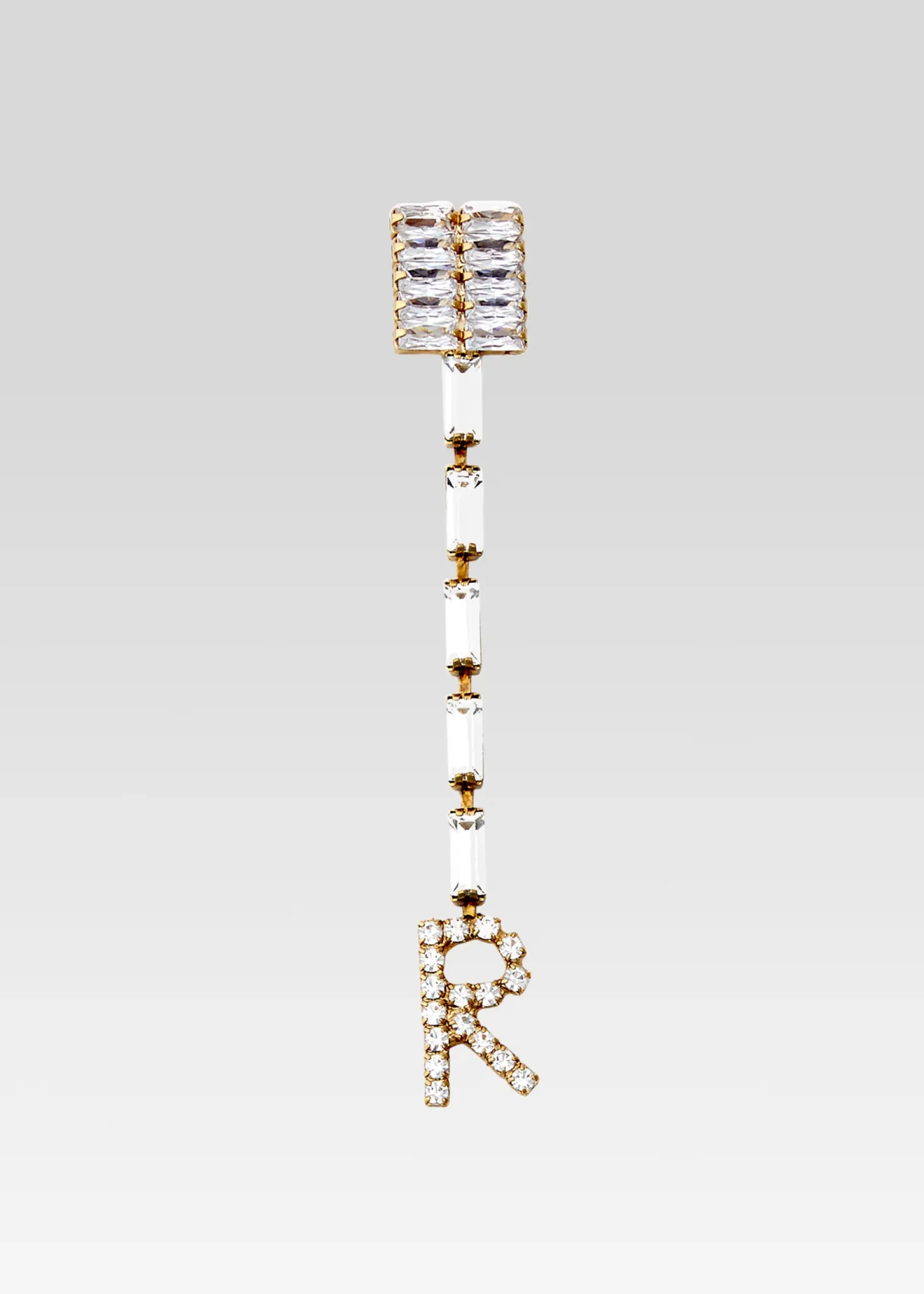 Best Sale Lara Block Crystal Letter Drop Earring Rehearsal Dinner