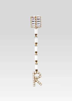 Cheap Lara Block Crystal Letter Drop Earring Reception Dresses