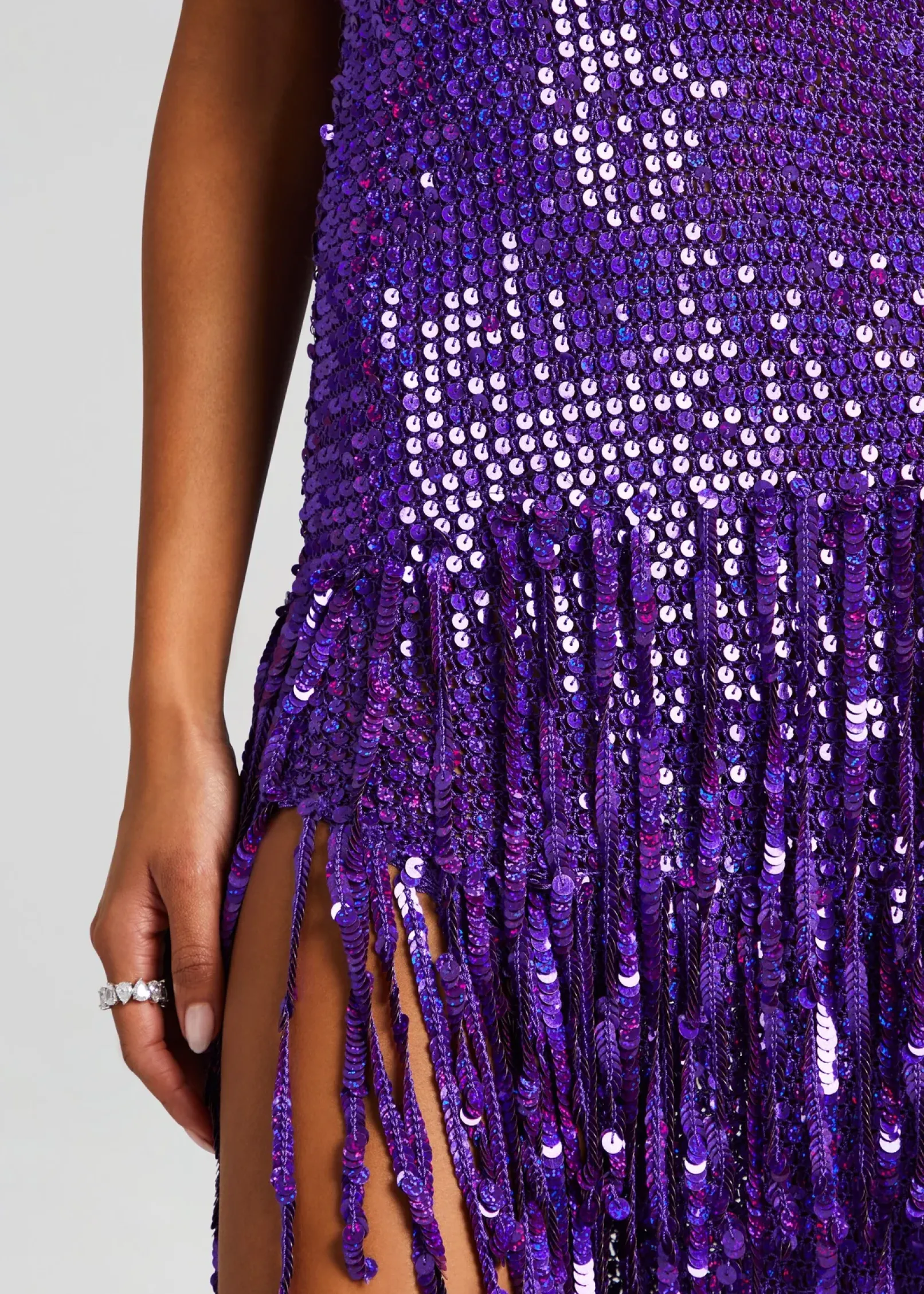 Store Libra Sequin Crochet Dress Subtle Shimmer