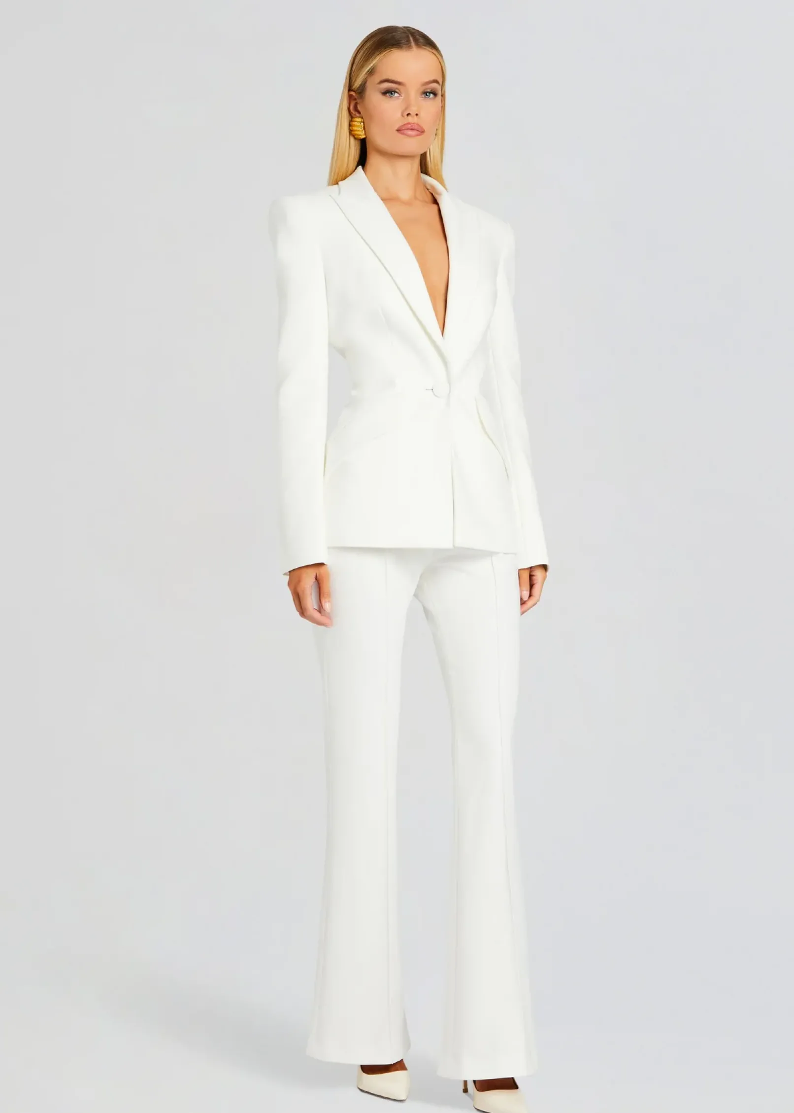 Shop Lizzy Low Rise Flared Trousers Business Chic