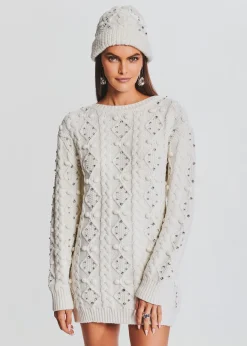 Best Maple Embellished Sweater Dress Dresses
