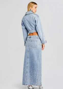 Store Marcie Embellished Denim Jacket Subtle Shimmer