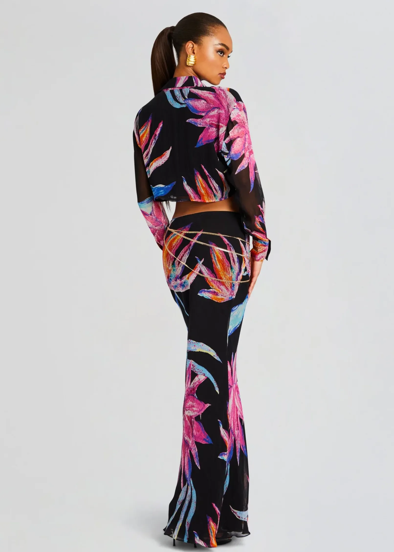 Store Margo Crop Shirt Tropical Hues