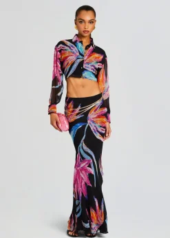 Store Margo Crop Shirt Tropical Hues