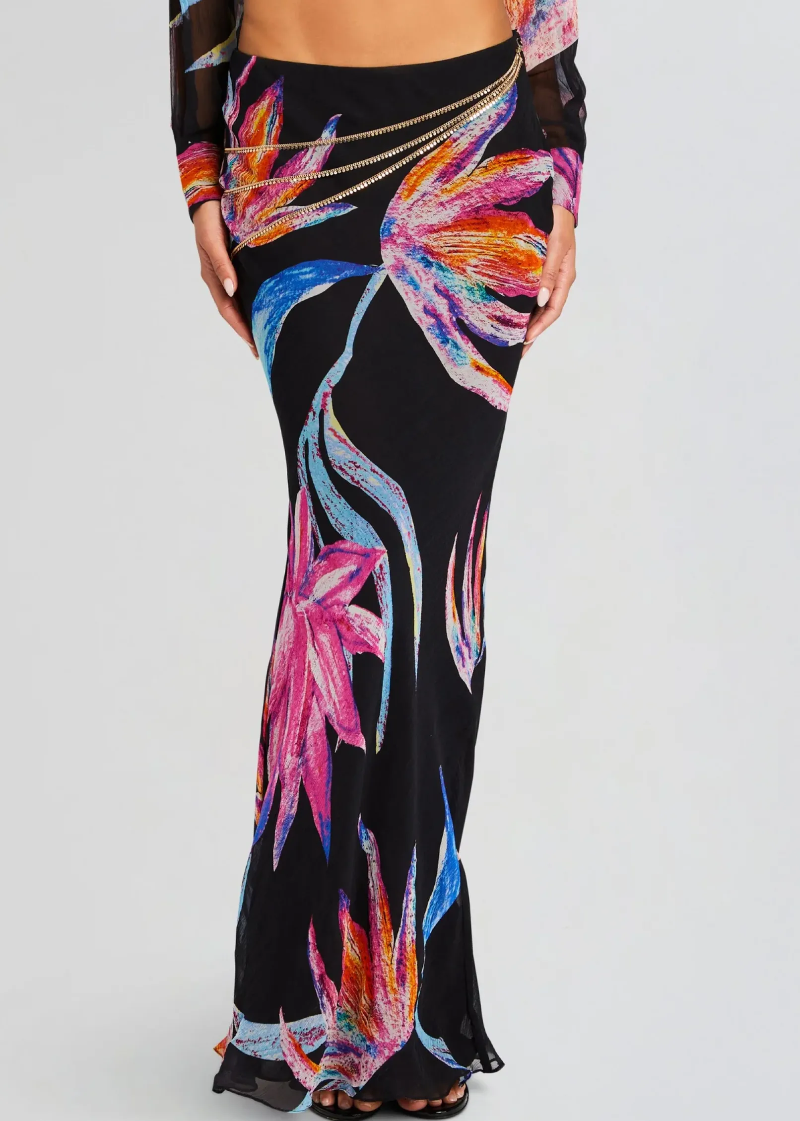Cheap Margo Maxi Skirt Tropical Hues