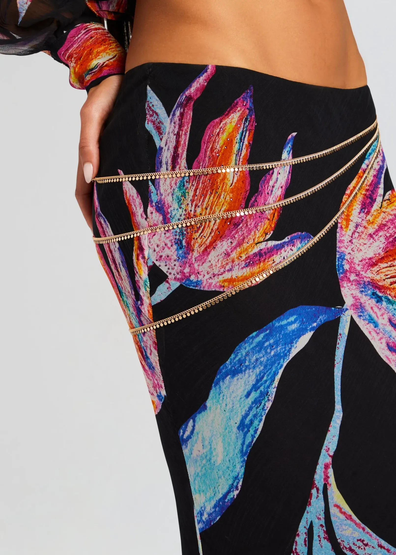 Cheap Margo Maxi Skirt Tropical Hues