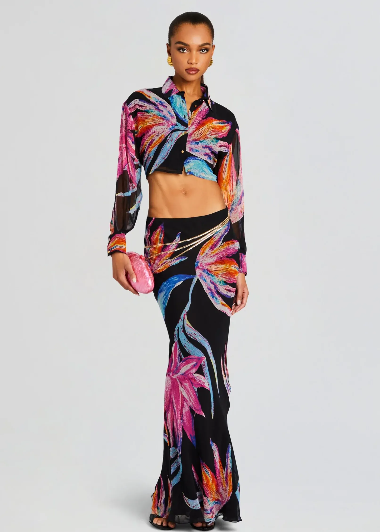 Cheap Margo Maxi Skirt Tropical Hues