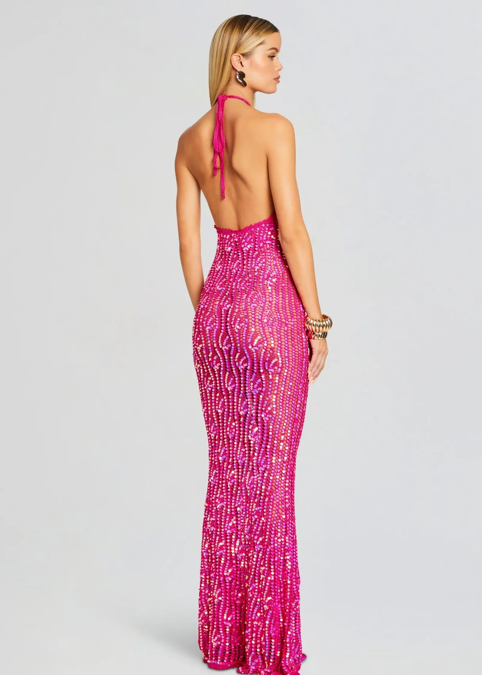 Hot Massie Sequin Crochet Dress Sheer Bliss