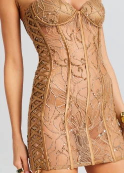 New Matilda Embellished Lace Dress Men Neutral Moments