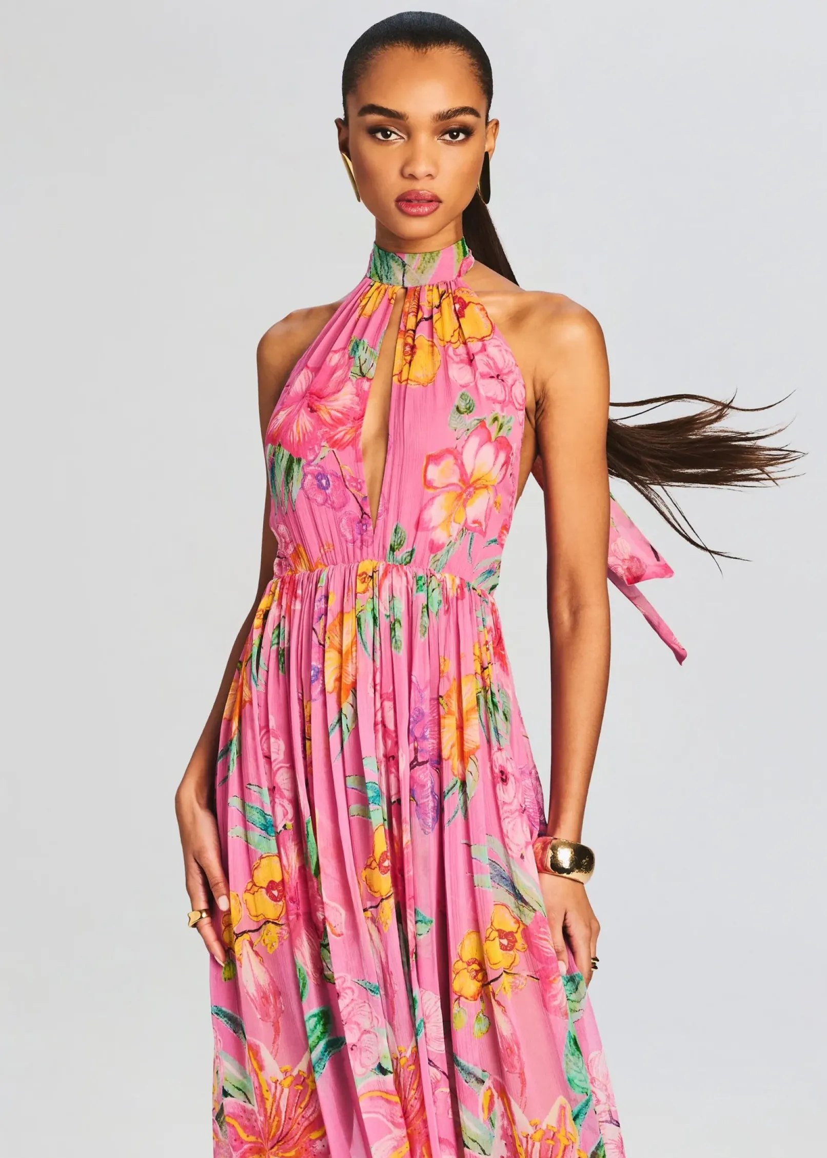 Flash Sale Megan Long Dress Tropical Hues