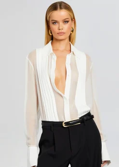 Best Meghan Panelled Silk Blouse Business Chic