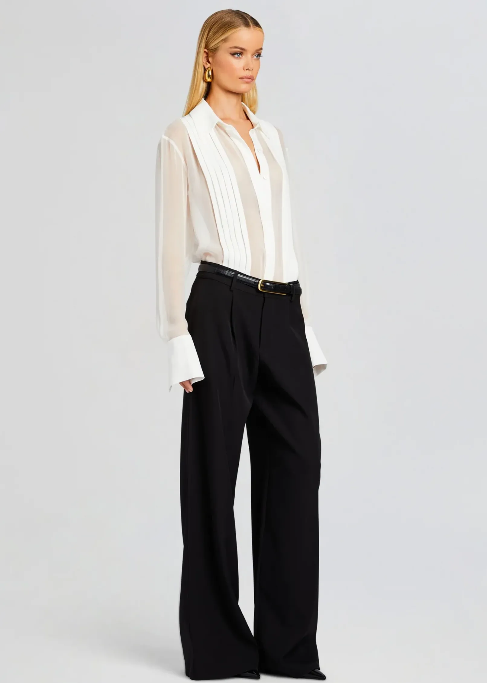 Best Meghan Panelled Silk Blouse Business Chic