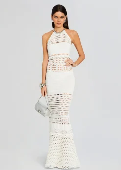 Discount Mesa Knit Crochet Dress Sheer Bliss