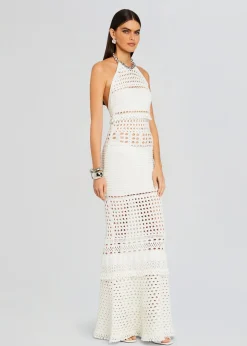 Discount Mesa Knit Crochet Dress Sheer Bliss