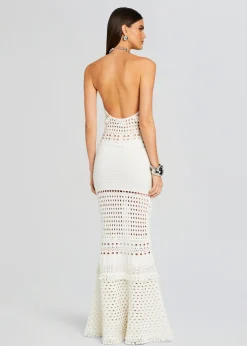 Discount Mesa Knit Crochet Dress Sheer Bliss