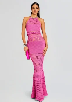 Outlet Mesa Knit Crochet Dress Sheer Bliss
