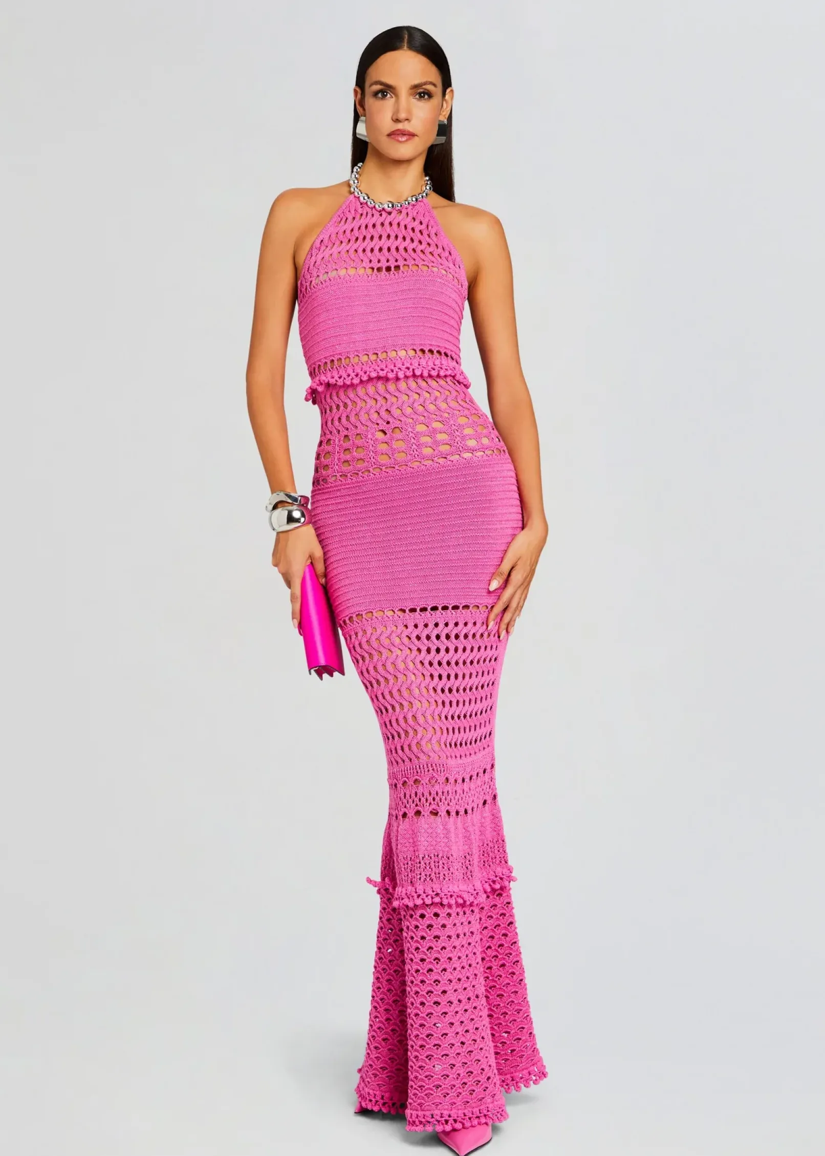 Outlet Mesa Knit Crochet Dress Sheer Bliss