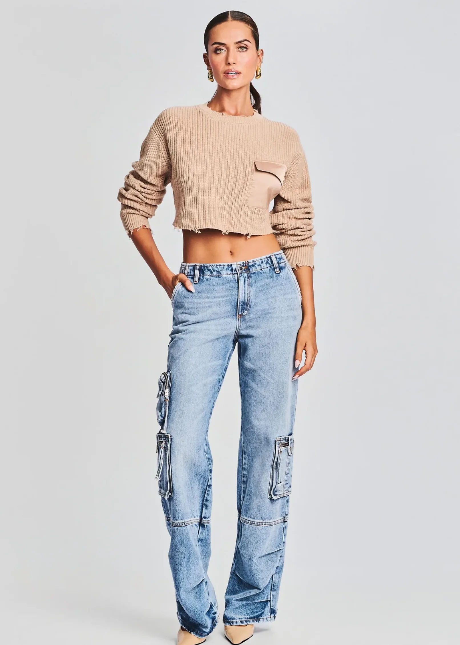 Hot Mid Cropped Devin Sweater Tops