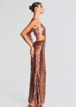 Store Miko Feather Sequin Dress Gowns