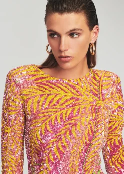 Shop Nikki Sequin Palm Dress Dresses