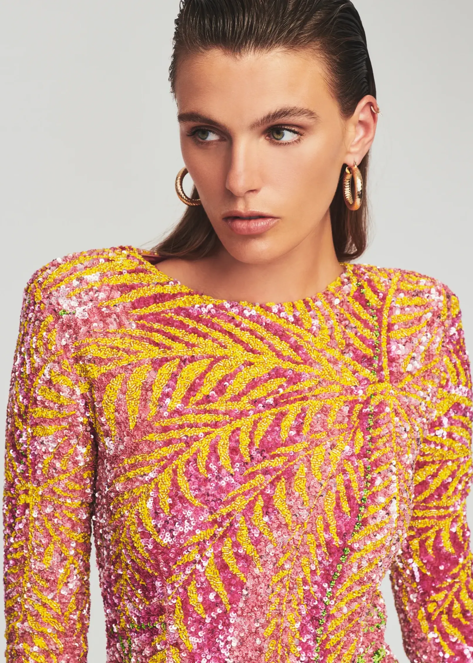 Shop Nikki Sequin Palm Dress Dresses