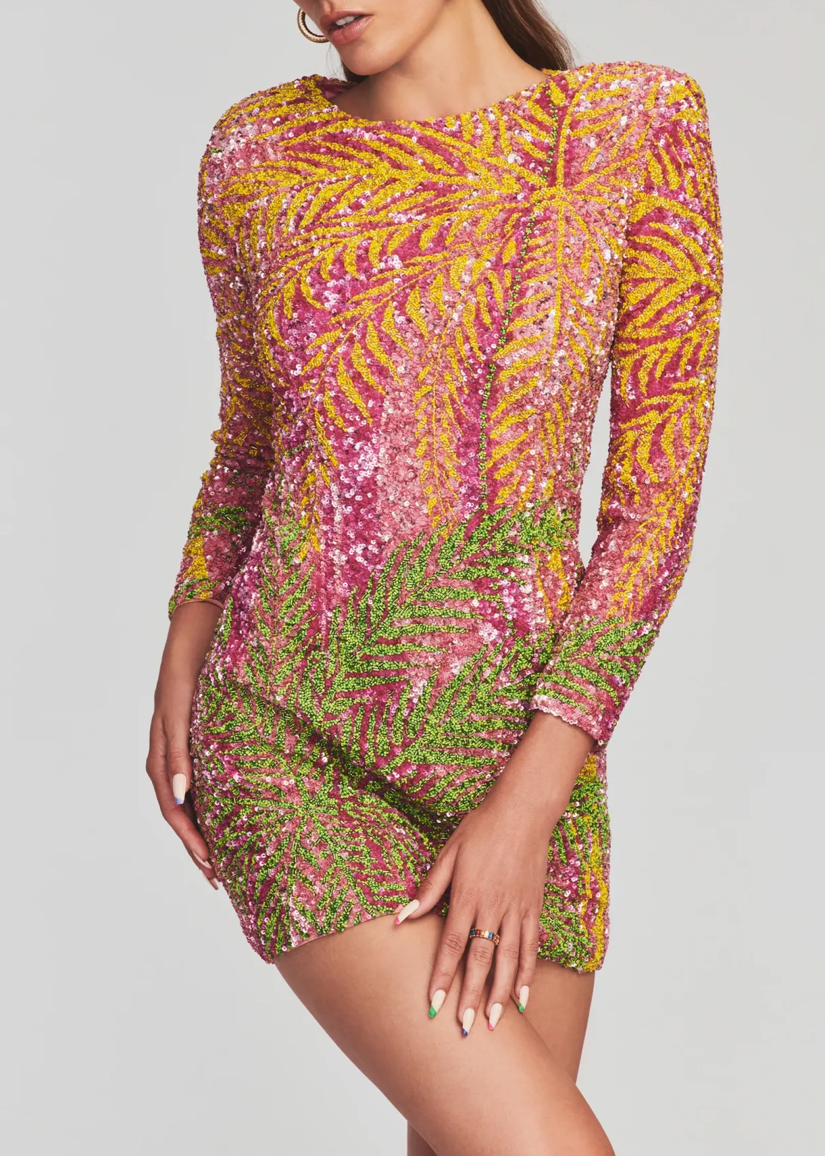 New Nikki Sequin Palm Dress Final Sale