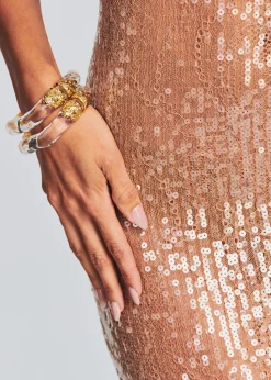 Sale Odessa Sequin Feather Dress RETROFÊTE