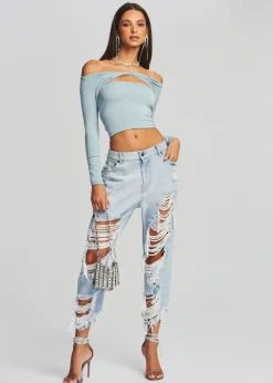 Fashion Omar Drop Boyfriend Jean Bottoms