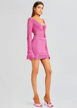 Discount Peony Knit Crochet Dress Spring Knits