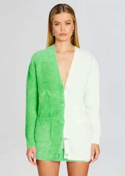 Hot Pepper Fuzzy Cardigan Tops