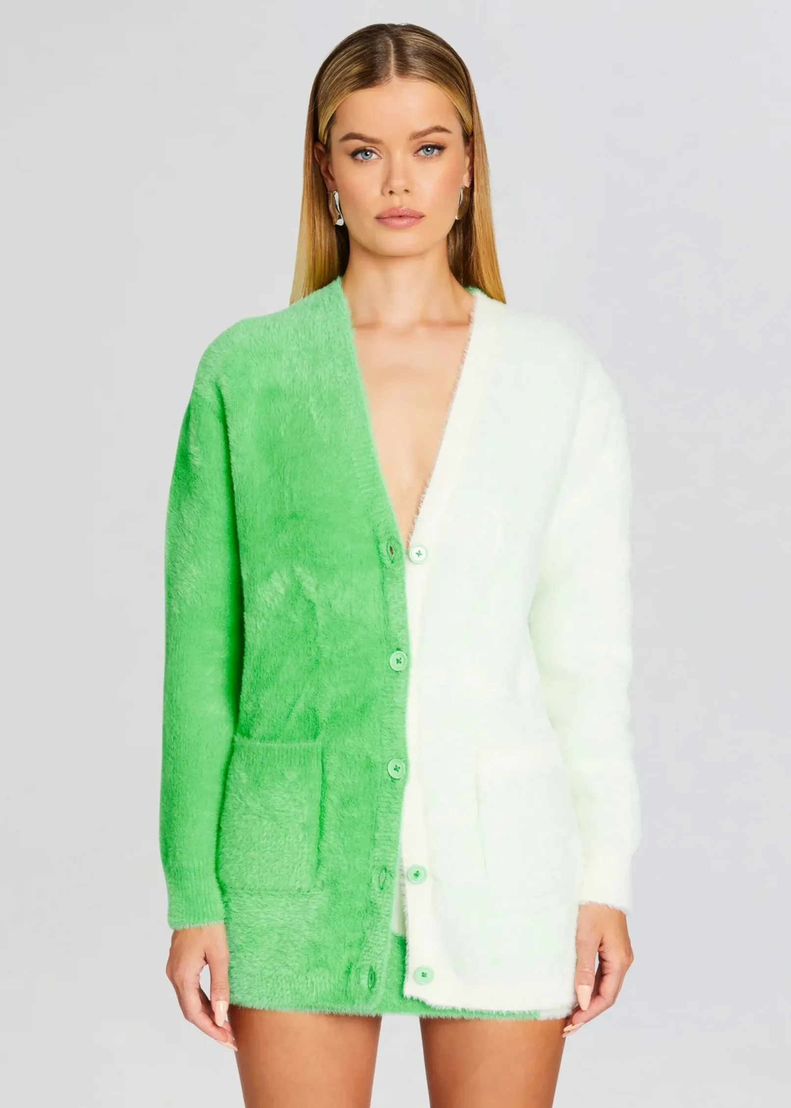 Hot Pepper Fuzzy Cardigan Tops