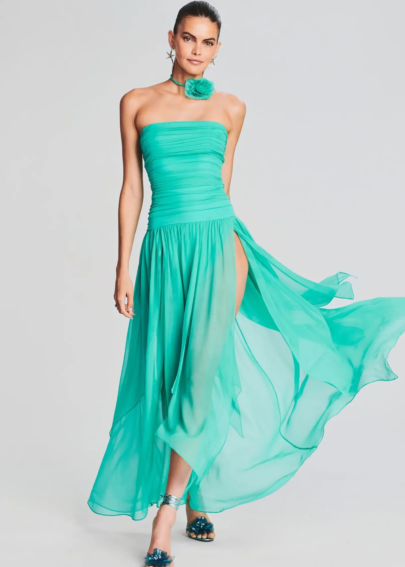 Store Perola Silk Chiffon Dress Bridal Party