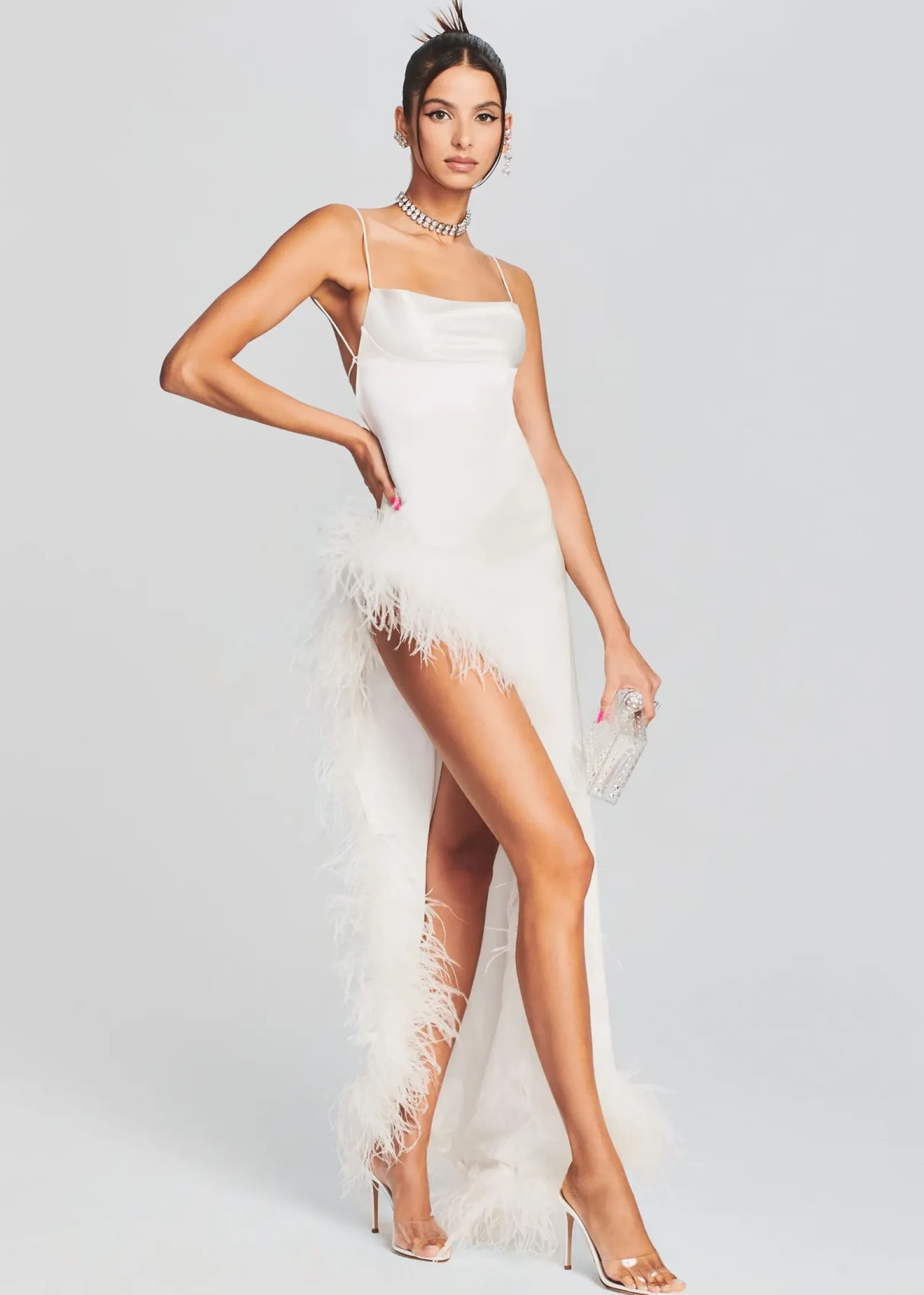 Online Priscilla Feather Dress Gowns