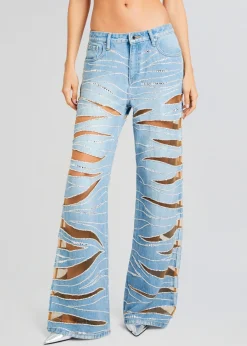 Online Renzo Embellished Denim Jean Day to Night