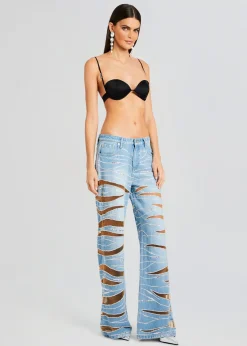New Renzo Embellished Denim Jean Subtle Shimmer