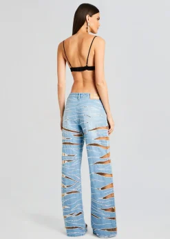 New Renzo Embellished Denim Jean Subtle Shimmer