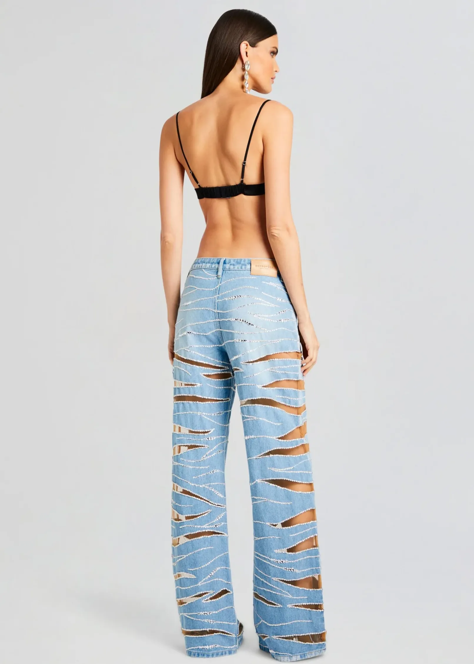 New Renzo Embellished Denim Jean Subtle Shimmer